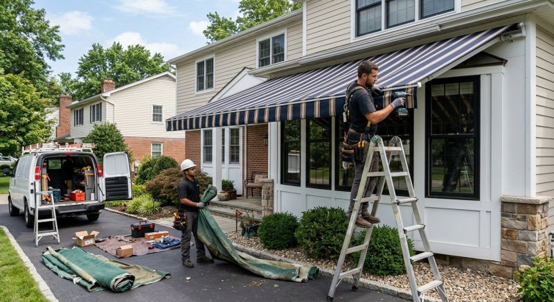 Fabric Awning Installation in Marin County, CA